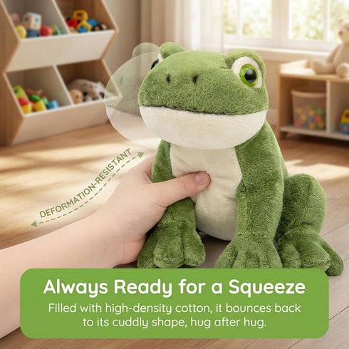 6.2 Inch Tiny Heart Cute Green Frog Plush Toy, Realistic Small Frog Kawaii Lifelike Super Soft Plush Stuffed Animal