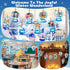 24 Sets Dianelhall Winter Picture Frame Craft Kit Christmas Winter Photo Crafts Snow Globe Picture Frames Gift