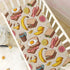 Pigsaly 27x39 Inch Crib Sheets Grunge Fruits Coffee Eggs Bacon Baby Sheet for Standard Crib Mattress Boys Girls Toddler