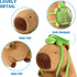 Ditucu Cute Capybara Plush with Turtle Backpack, Kawaii Stuffed Animals, Hugging Gifts for Kids, Brown 9 inch