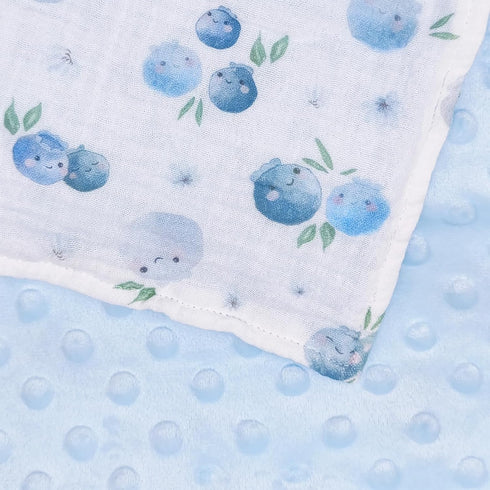 illikkuyax Baby Boys Girls Minky Blanket with Muslin Cotton Front and Dotted Fleece Backing, Soft Nursery Receiving