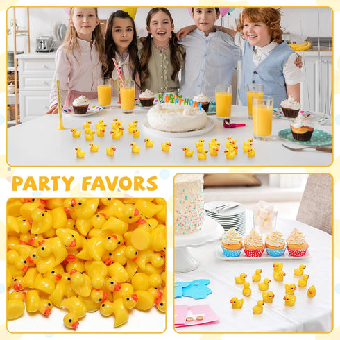 600 Barydat Pcs Mini Resin Ducks Yellow Bulk Tiny Duck Decoration for Hide and Seek Prank Cruises Miniature Garden