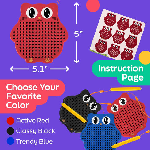 Magnetic Drawing Board for Kids & Toddlers, Travel Toy with Beads and Magnet Stylus Pen for Car Rides