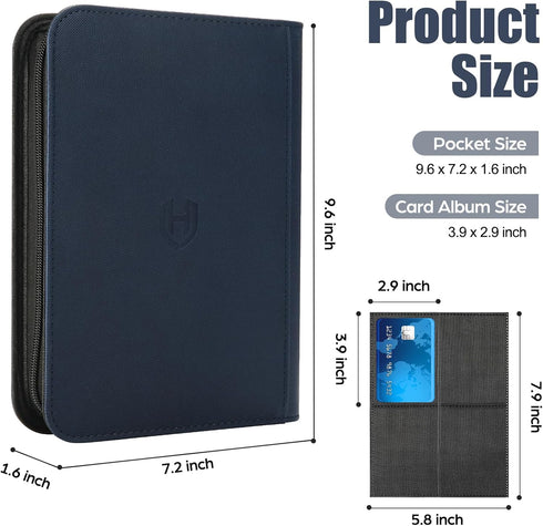 Turquoise Trading Card Binder with Sleeves, Durable and Waterproof, 288 Card Storage Capacity
