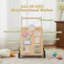 9+ Wooden Baby Walker, Baby Push Walker with Wheels Multiple Learning Activity Center Baby Walker Adjustable Height