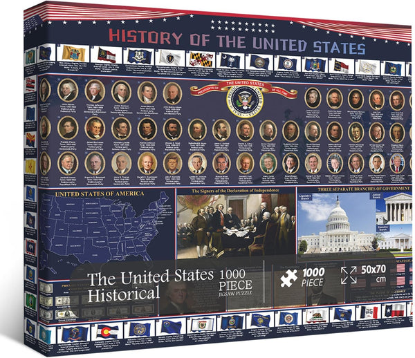 PPuzzling American History 2025 Jigsaw Puzzles 1000 Pieces, United States Puzzles for Adults