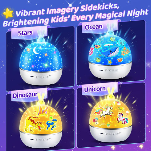 15 One Fire Dinosaur Night Light Projector, with Films & Bluetooth Music and Remote-Controlled Dino Night Light