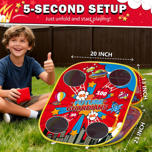 MENG YANG 3-in-1 3 4 5 6 7 8-12 Spider Bean Bag Toss Game for Kids Cornhole Board Outdoor Toys for Toddlers, Family Fun