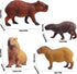 FLORMOON 4pcs Animal Figures, Plastic Capybara Figurines for Science Project and Birthday Cake Topper for Kids