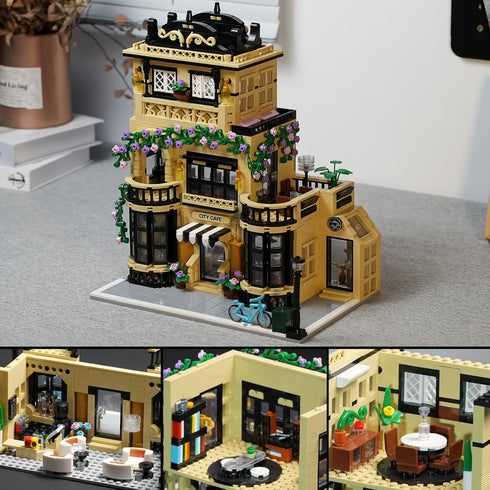 ENJBRICK Coffee Shop Building Set, 1443 PCS Architecture Kit for Adults, Boys and Girls 8-14 Years