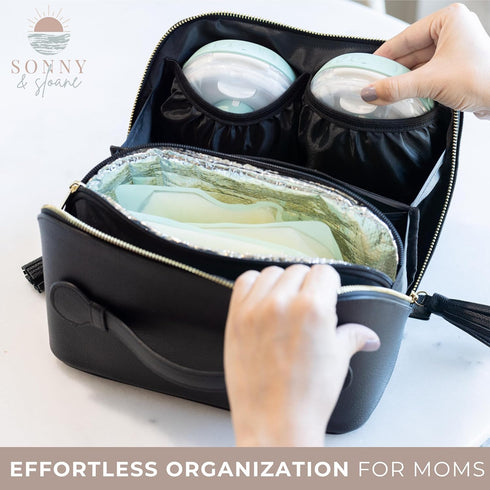 Wearable Breast Pump Bag with Cooler, Pumping Bag for Work, Compatible with Wearable Breast Pumps, Removable Breast