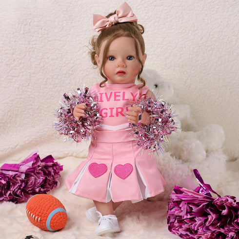BABESIDE 4 Pcs Reborn Baby Doll Clothes Set for 17-22 Inch Dolls with Heart Pattern Accessories