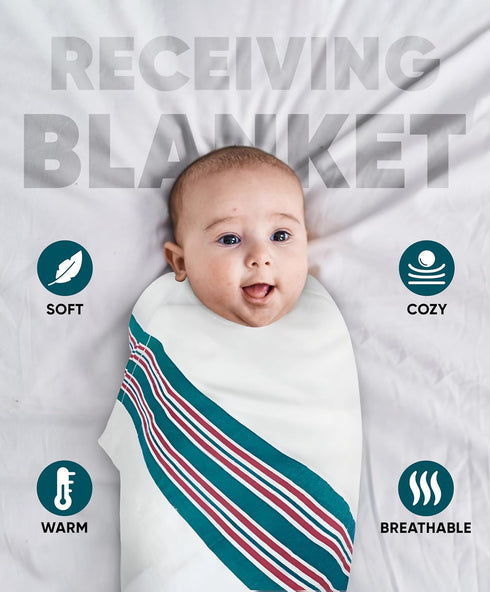 Avalon Bedding (Pack 12) 30x40 Inch, 100% Cotton Receiving Blankets - of Size Soft Cotton, Hospital Swaddles