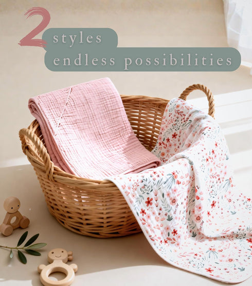 2 Pack Set 35x35 Inches 35" 35" (90x90 cm)) Hooded Baby Towel Ultra Soft Absorbent Muslin Cotton Bath Towels