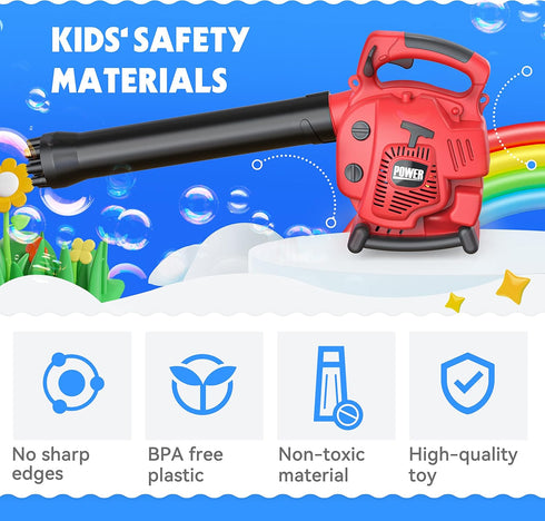 Bubble Leaf Blower for Toddlers, Upgrade Kids Bubble Machine with Gardening Tool Set, 2 in 1 Outdoor Toy