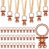Beeveer 50 Pcs Green Leaf Baby Pacifiers Baby Shower Acrylic Pacifiers Necklace