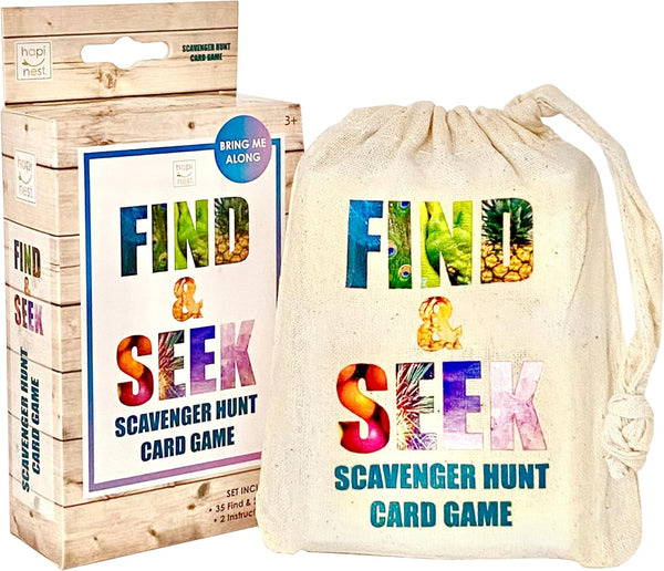 Hapinest Find and Seek Scavenger Hunt Card Game, Indoor Outdoor Activities for