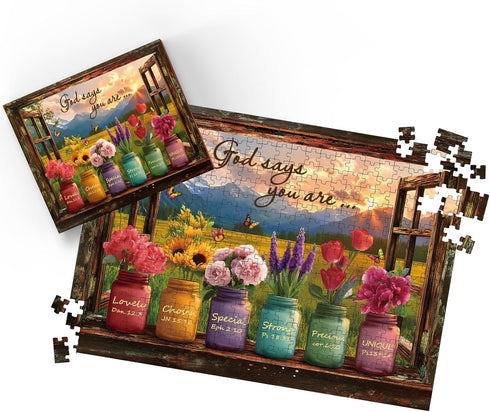 STYISHANG 500 20.47x14.96 Inches, 1:1 Puzzles for Adults Pieces, Christian Bible Jigsaw Puzzles - Wishful Window