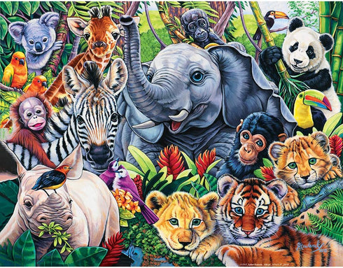 MasterPieces Safari Friends 100 Piece Kids Jigsaw Puzzle - Wildlife Adventure, 11.5"x15"