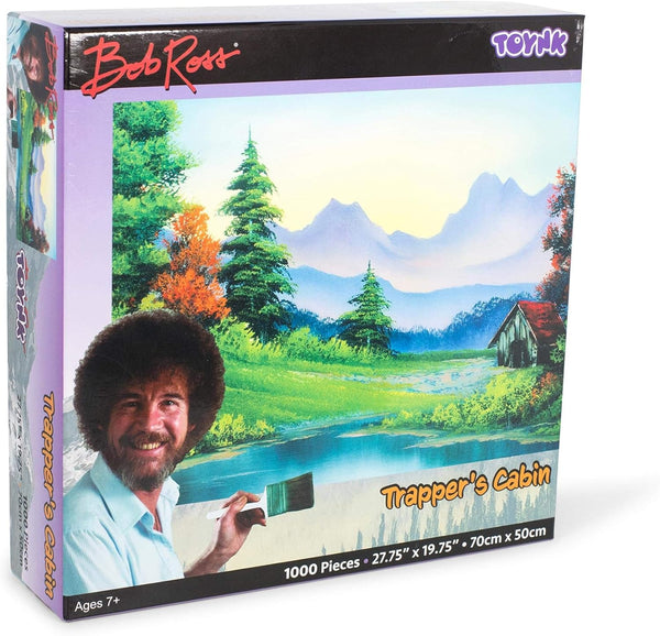 Bob Ross Trapper's Cabin Nature Puzzle - 1000 Piece Jigsaw Toy for Adults and Kids, Interactive Brain Teaser