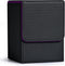 Card Deck Box for Trading Cards, MTG YuGiOh Deck Case Holds 100+ Single Sleeved Cards, Black & Purple