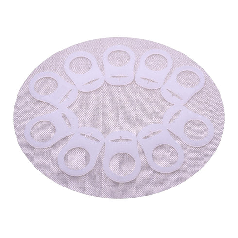 Dummy 10pcs Soft Silicone Adapter Rings Baby Pacifier Clips Holders for Button Style Soother Teething Ring (White)