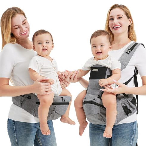 2-in-1 Baby Carrier with Hip Seat | 6 Adjustable Carrying Positions |