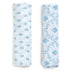 Delta Children 100% Cotton Muslin Baby Receiving Blankets 47x47 Inches, Pack of 2 Blue Botanicals