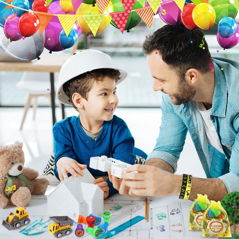 244 Set 24 Capoda Pcs Construction Birthday Party Favors for Guests Include Mini Truck Toys Goodie Bags & Construction