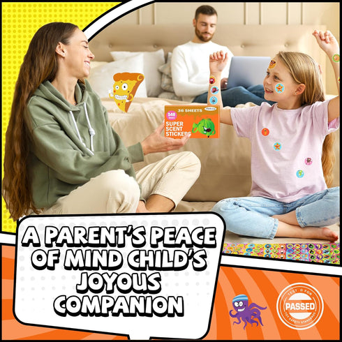 HORIECHALY Smelly Stickers Scratch and Sniff for Kids, 9 Scents 36 Sheets, Classroom Decoration
