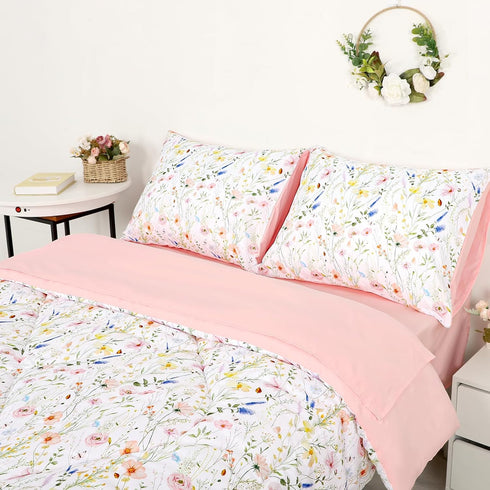 Set 5 Set Twin Size Toddler Bedding for Girls- Piece Toddler Girl Bedding, Super Soft & Lightweight Toddler Comforter