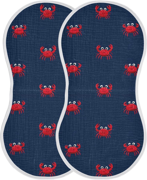 Mazeann Sea Cute Red Crabs Burp Cloths Baby Boys Girls Absorbent Soft Cotton