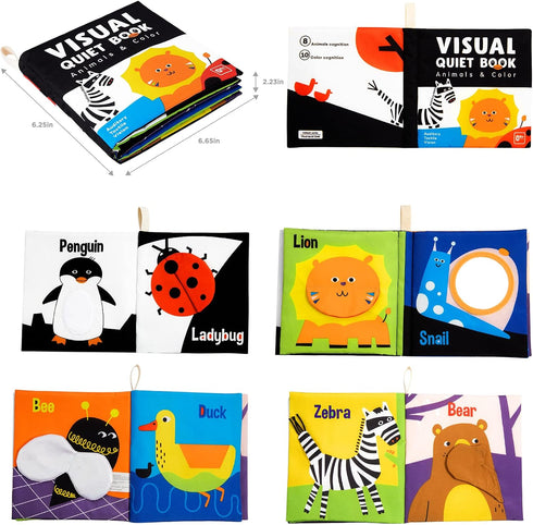 Soft Baby Books by beiens, High Contrast NonToxic Fabric Touch and Feel Crinkle Books for Infants Toddlers