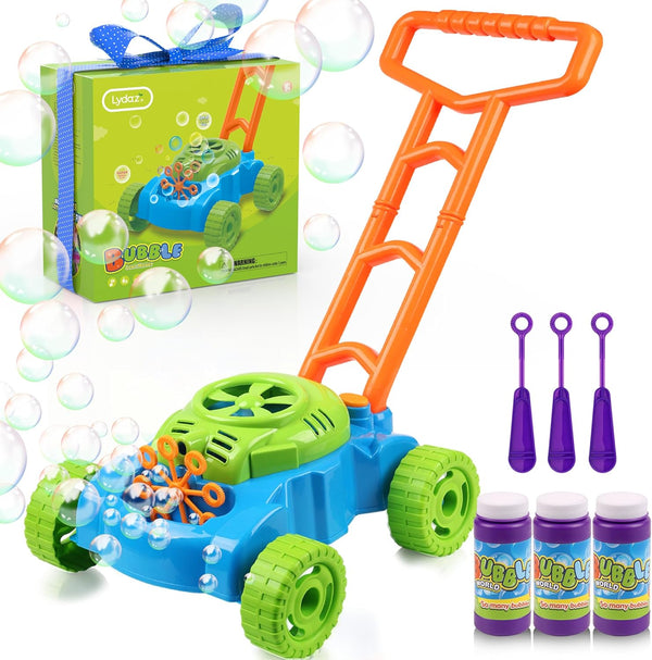 Lydaz Bubble Lawn Mower for Toddlers 1-3, Kids Bubble Machine for 1-Year-Old