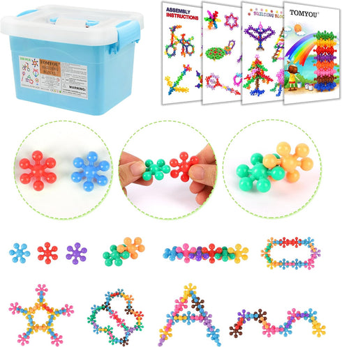 300 Sets 3+, TOMYOU Pcs Building Blocks Kids STEM Toys Educational Interlocking Plastic for Preschool Boys and Girls