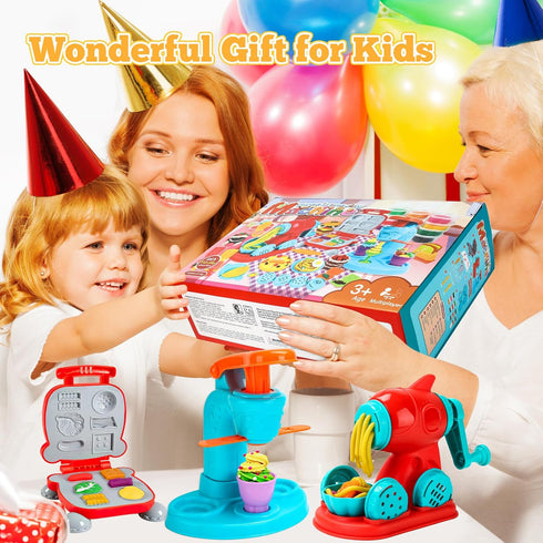 59 3 1 Sets 3-4-8, Playset Aprilwolf PCS in Dough for Kids Ages Art Crafts Dough Tools Kit, Ice Cream Noodle Hamburger