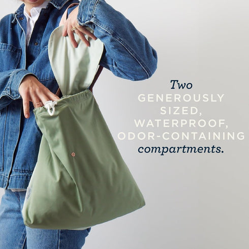 Esembly Day Bag Reusable Wet and Dry Bag Made From Recycled Fabric With Dual Waterproof Compartments for Cloth Diapers