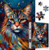 Cat Puzzles for Adults, Animal Kitten Portrait Jigsaw Puzzles 1000 Pieces Painting, Kitty Art Puzzle, Impossible Challenging Puzzles for Adults Cat