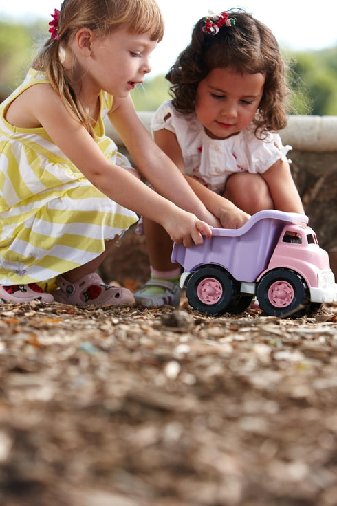 Green Toys Dump Truck in Pink Color - BPA Free, Phthalates Free Play Toys for Improving Gross Motor, Fine Motor Skills.