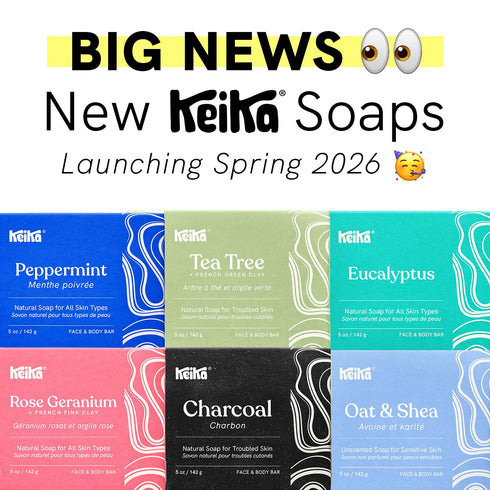 5 oz. Keika Baby Soap Bar Oat & Shea Unscented for Eczema, Psoriasis, Face, Body, Infant Kids Teens Men Women