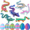 HTXJ-MF 6PCS 3D Printed Dragon Eggs with Dragon Inside, Easter Basket Stuffers Mini