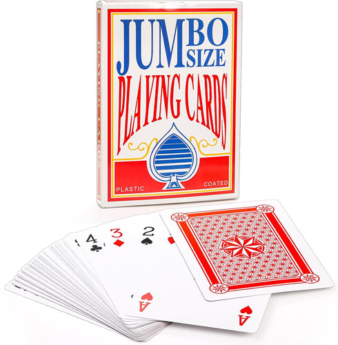 Yopay 2 Pack Jumbo Giant Playing Cards - Oversized Poker Deck for Casino Theme Party Decoration, 8 X 11in