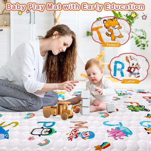 74x50 Playpen Mat for Baby Crawling: Large Baby Play Mat for Kids Infants, Toddler, Soft Non-Slip & Washable Baby Floor