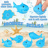 120 Pieces Blue Rubber Sharks - Cute Squeezable Bath Toys for Birthday Shower & Pool Party Favors