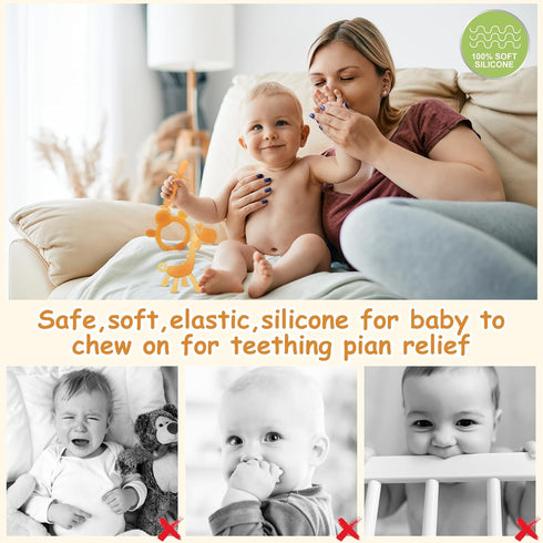 0-6 6 12 Food WAJIAYON Amber Oil Baby Teething Toys for Babies Months,Baby Toys to Months,Freezer BPA Free Soft