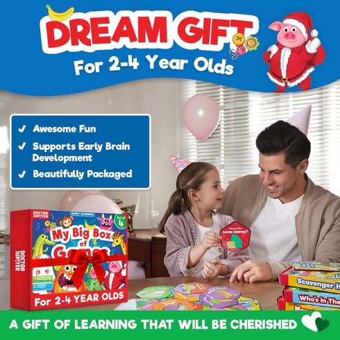 Doctor Jupiter My Big Box of Games for 2 to 4, Toys for Ages 2-4, Birthday Gift for 2 Year Old Boys and Girls