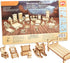 BOHS 34-Piece Dollhouse Furniture Set, Laser Cut Wooden 3D Puzzles for Miniature Doll House DIY Models