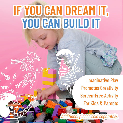Strictly Briks Large Building Blocks Set for Kids - 108 Pieces in Blue, Green, Red, Yellow