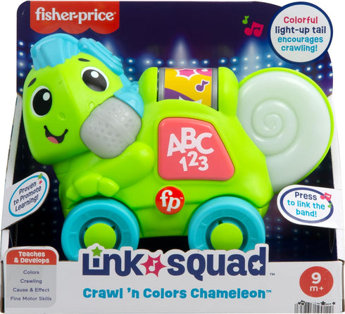 Fisher-Price Link Squad Crawl ‘n Colors Chameleon with Music & Lights for Ages 9+ Months