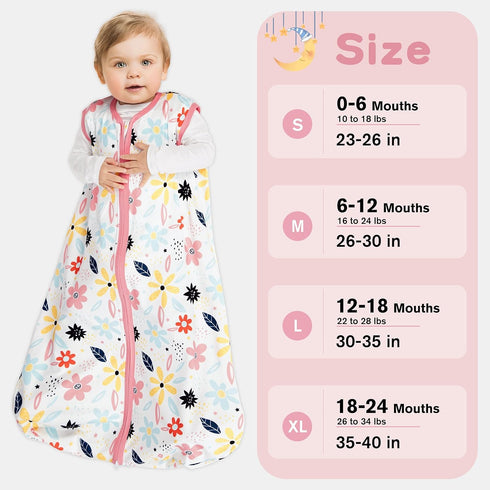 3-6 BSTOPPT Newborn Sleep Sack Baby Swaddle,Baby Wearable Blanket,Baby Sleeping Bag (Floral&Heart, Months)